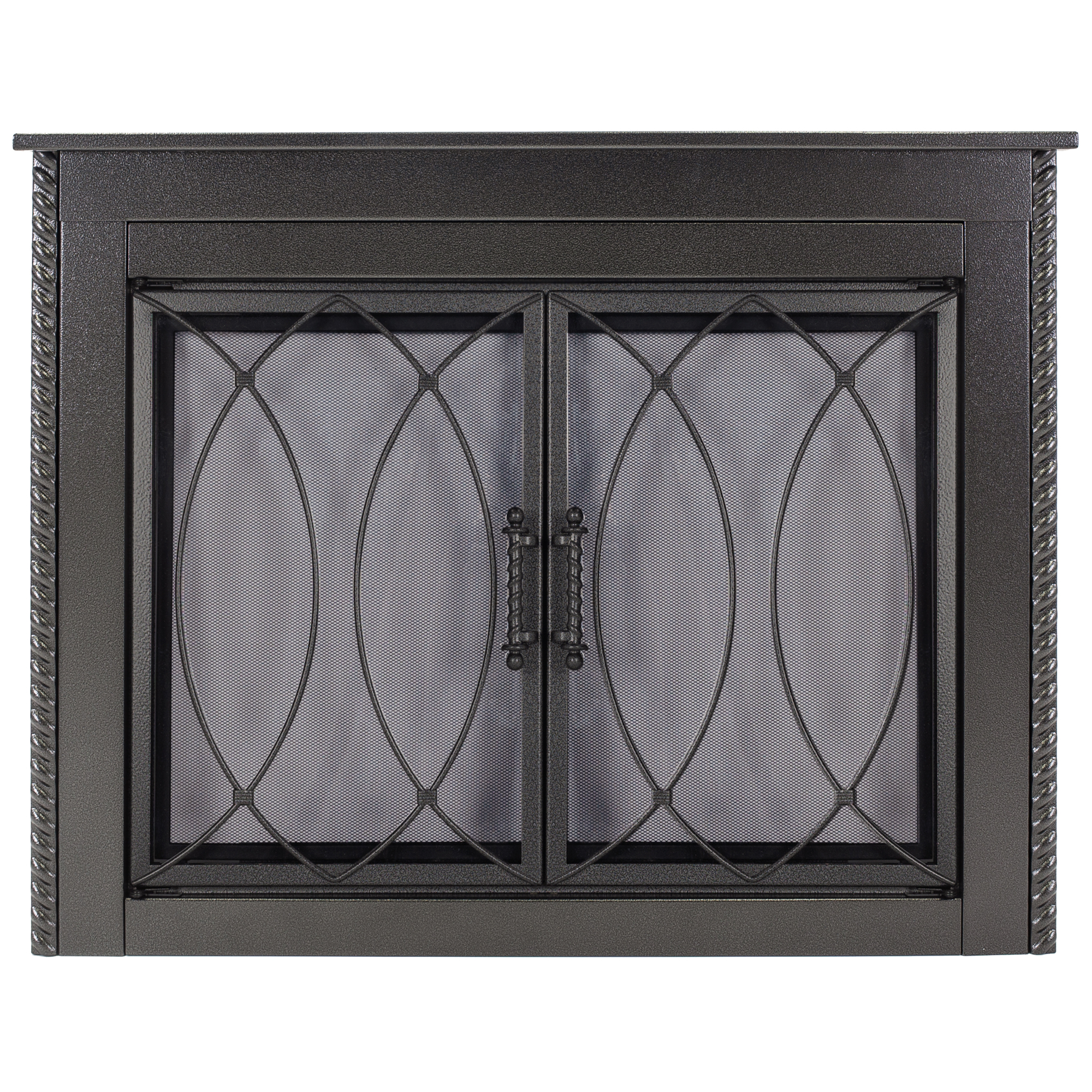 Pleasant Hearth Amhearst Fireplace Glass Door, For Masonry Fireplaces, Large, Hammered Black, Model# AM-2102